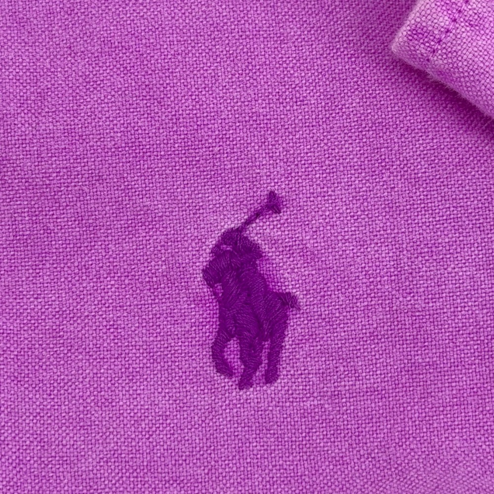 Ralph Lauren Sport Womens 10 Purple Cotton Button Down Shirt Long Slve Pony Logo - Picture 3 of 9